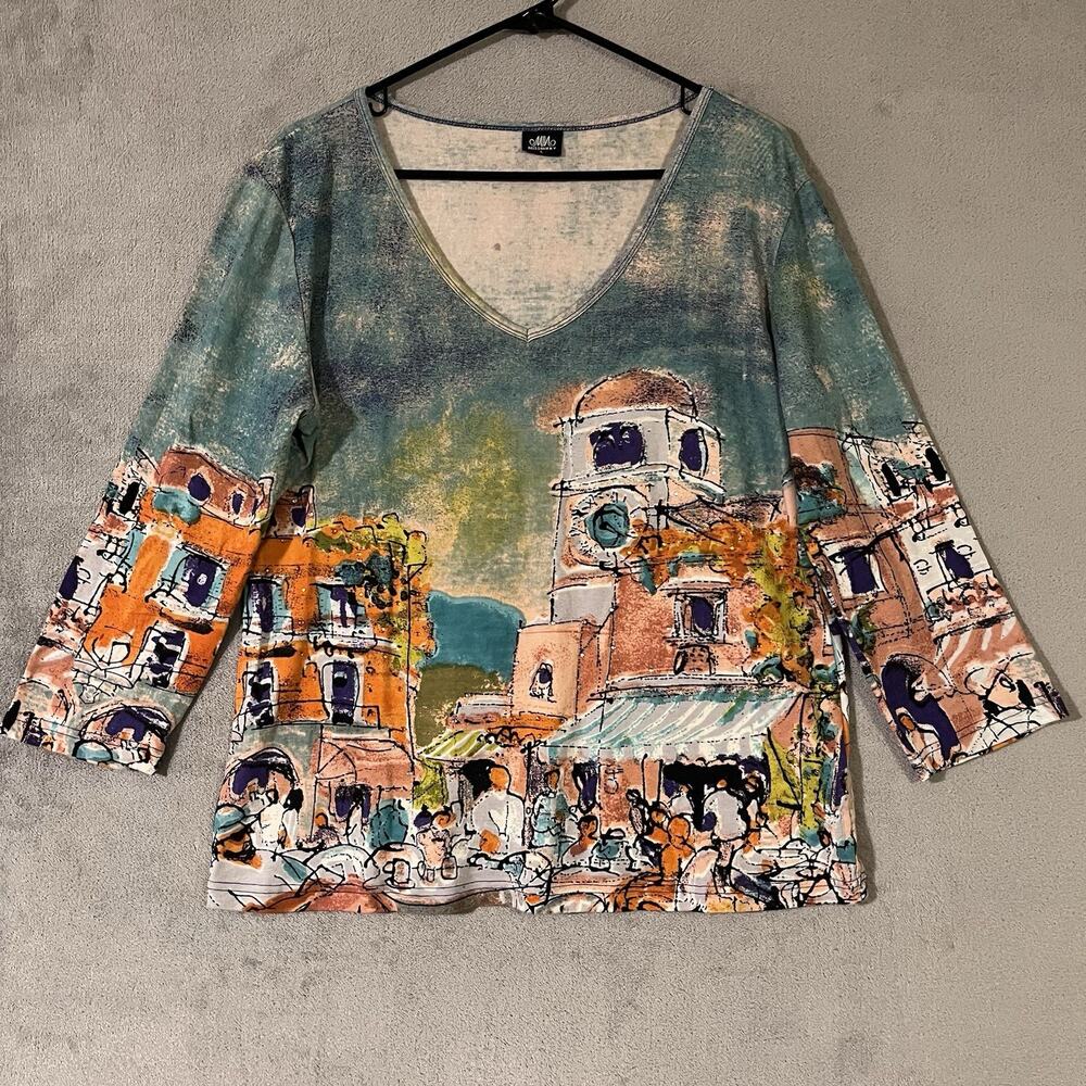 Miss Nikky Y2K Retro Bling Shirt Womens Sz L Italy Scene